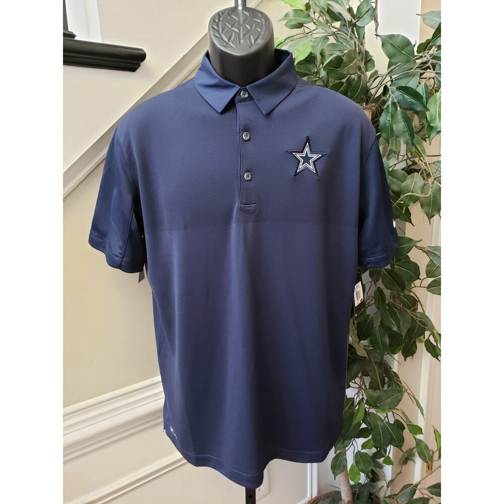 Nike Dallas Cowboys On Field Dri-Fit Polo Shirt Navy Size M NFL Elite New